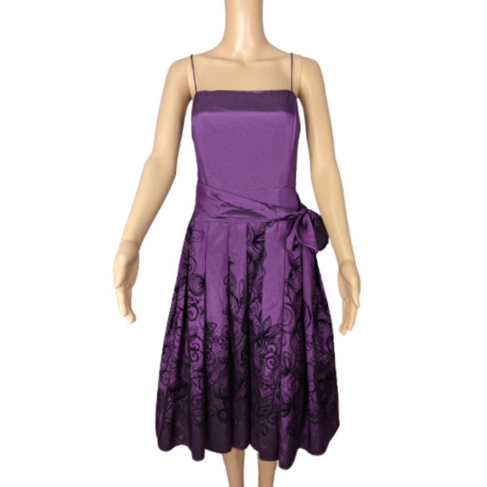 Jessica Howard Petite Iridescent Purple and Black Formal Gown 10P